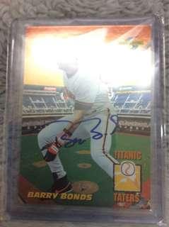 MLB歷史全壘打王Barry Bonds親筆簽名卡