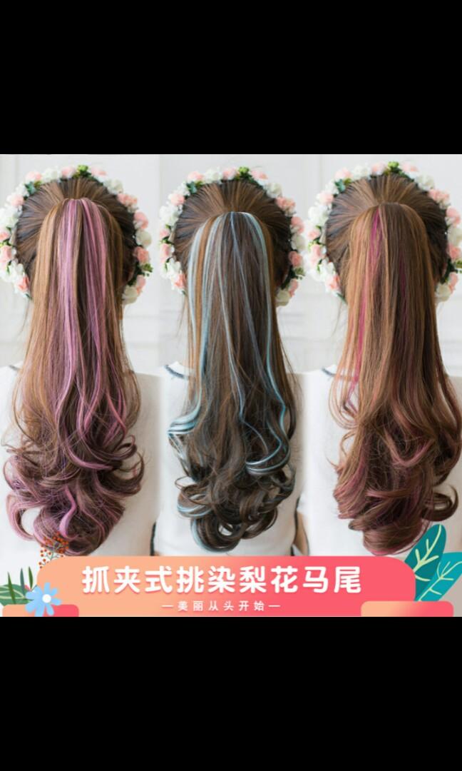 No Instocks Preorder Korean Wavy Curly Ombre Two Tone Claw Clip