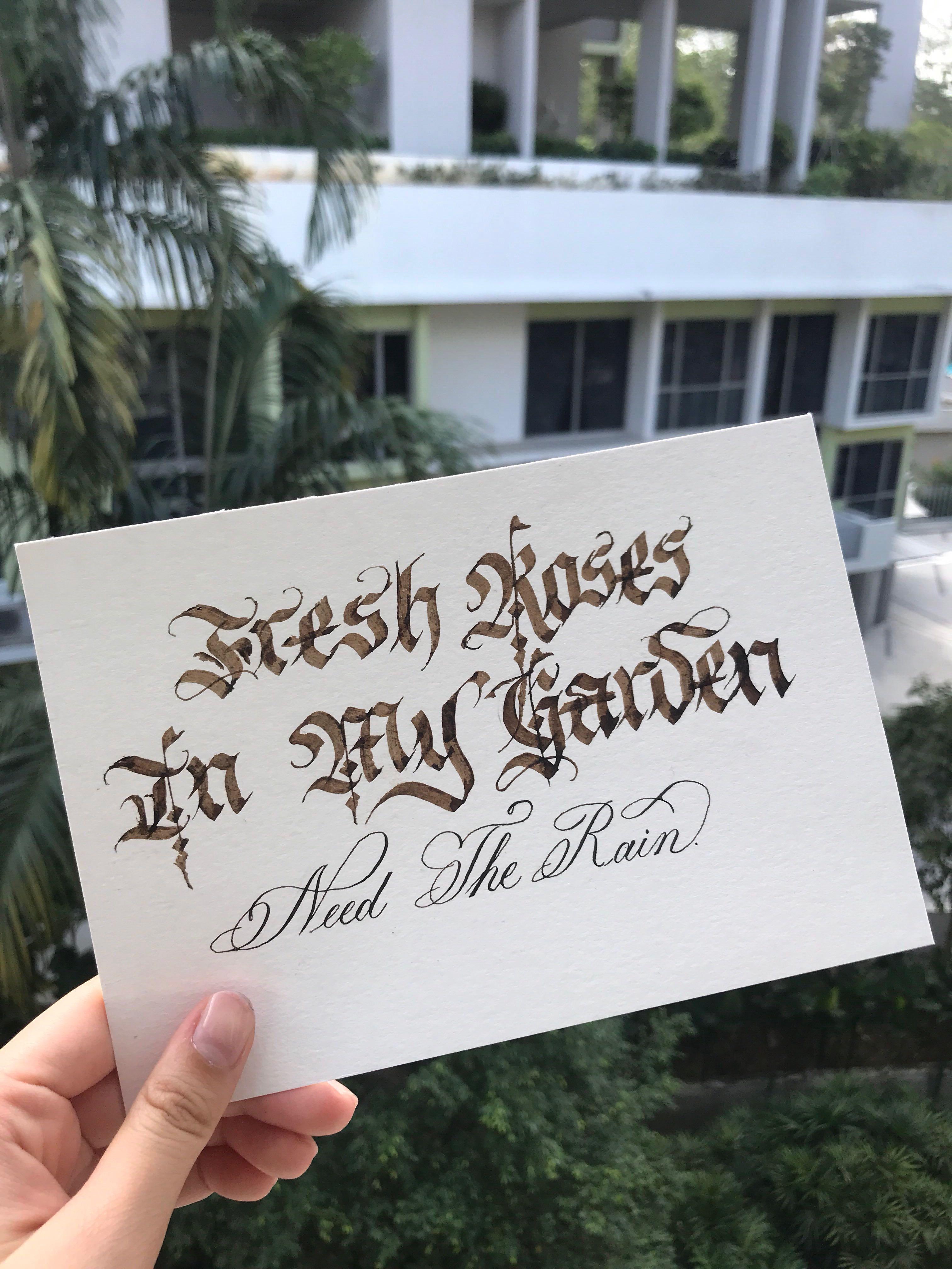 Blackletter And Copperplate Calligraphy Customs Design Craft Handmade Craft On Carousell