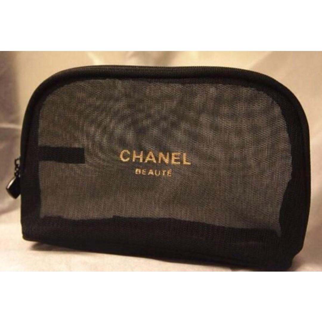 Chanel Mesh Makeup Pouch, Women's Fashion, Bags & Wallets, Purses