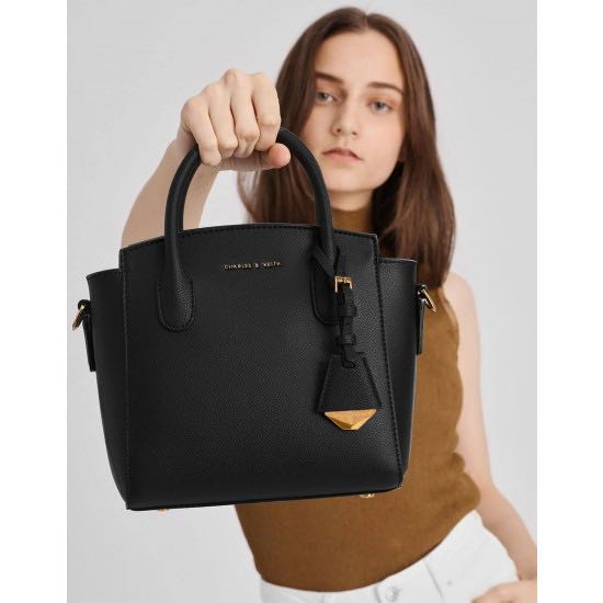 Charles Keith Black classic top handle bag
