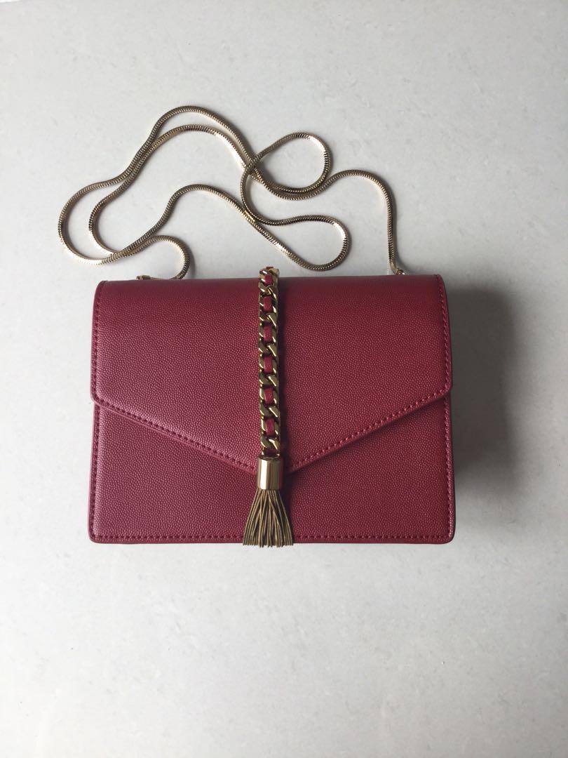 Charles Keith red tassel shoulder bag