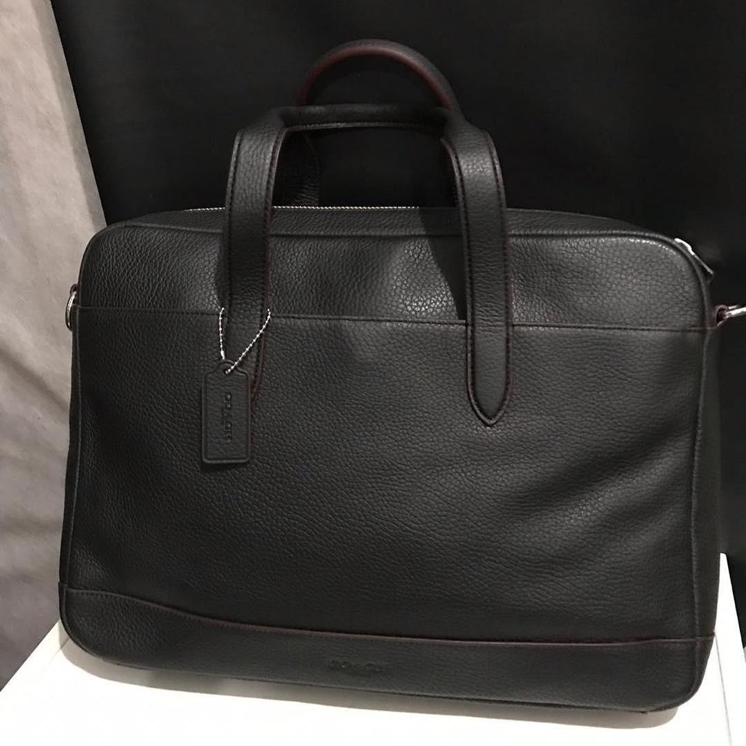 coach leather brief case