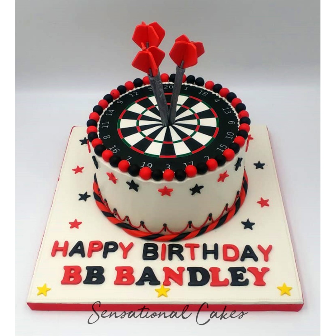 Dartboard Game 3d Design Cake Art Customized For Man Birthday Cake
