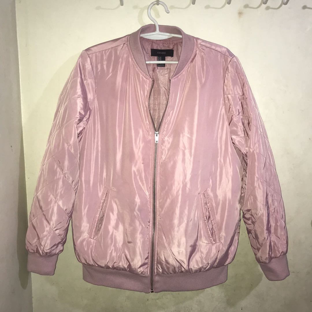 Forever 21 pink bomber top jacket