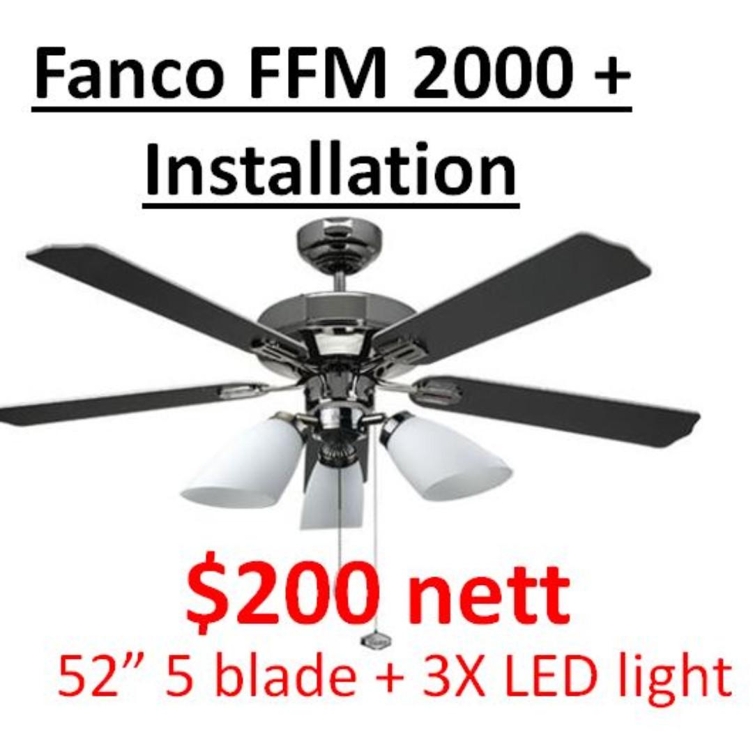 [Free Installation] Fanco FFM 2000 + Light kit + LED bulb, Furniture ...