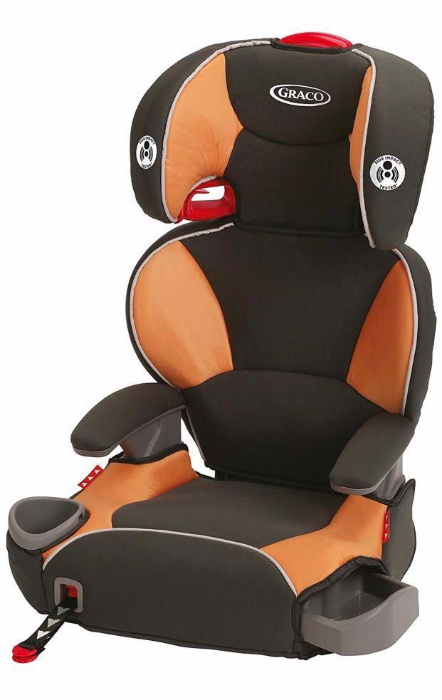 high back booster with latch system