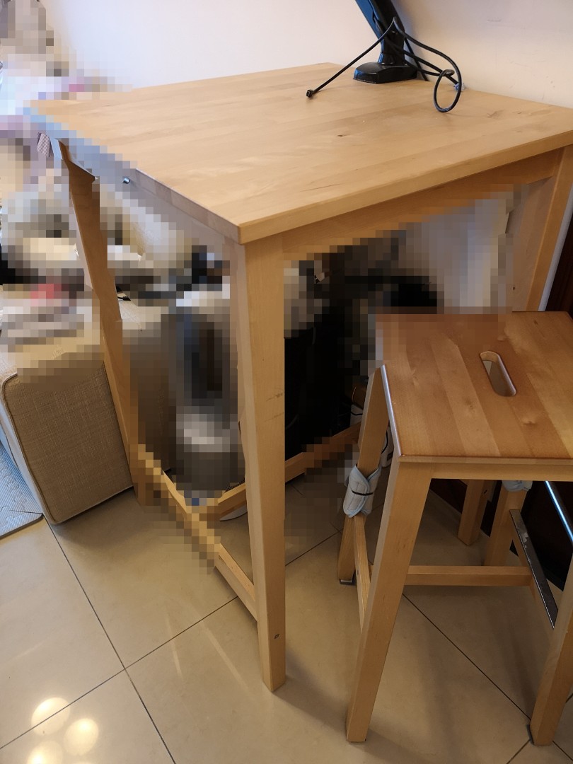 IKEA BJORKUDDEN bar table and bar stool x 2, 傢俬＆家居, 傢俬, 桌子 Carousell