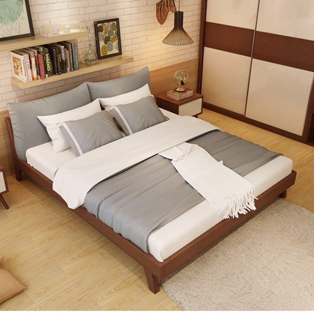Japanese Style Solid Wood Bed Frame(ready stock), Furniture, Beds