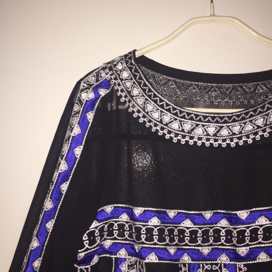 (M) SHEER EMBROIDERY TOP, Women's Fashion, Tops, Sleeveless on Carousell