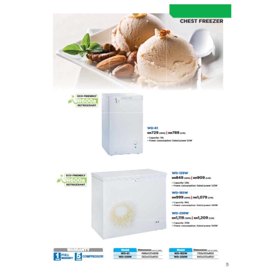 Midea Chest Freezer NEW BARU, TV & Home Appliances, Kitchen Appliances