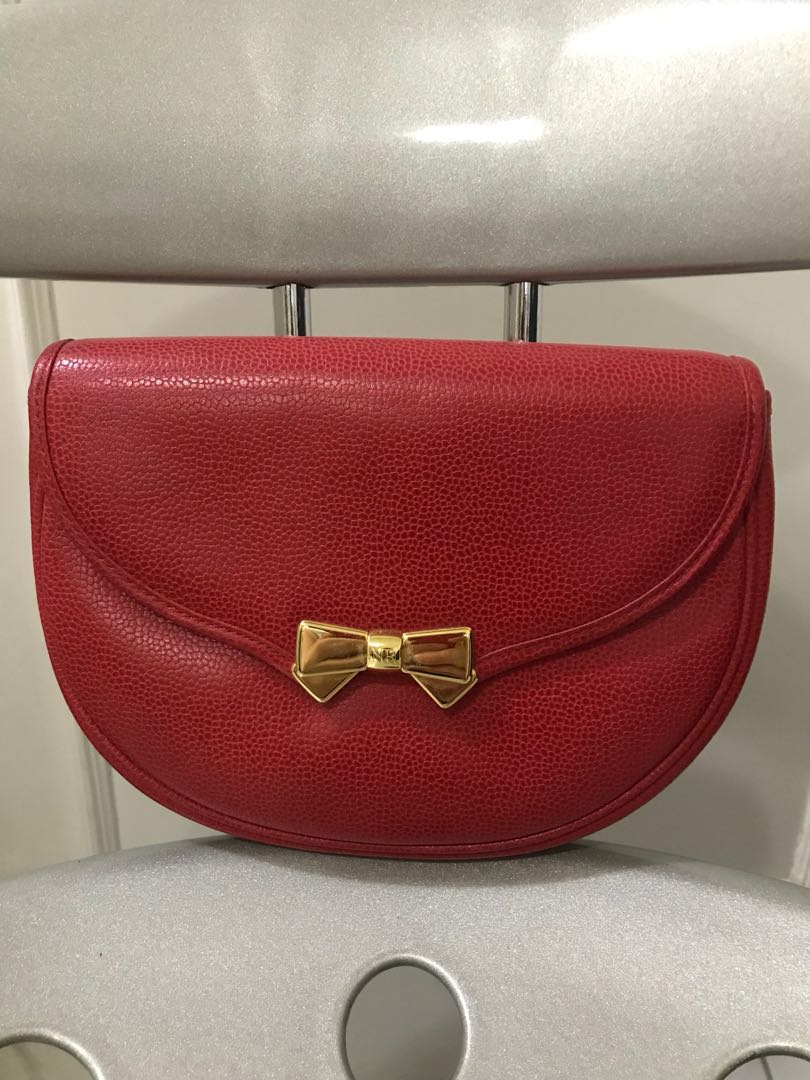 Nina Ricci clutch bag RED, Women's Fashion, Bags & Wallets, Clutches on ...