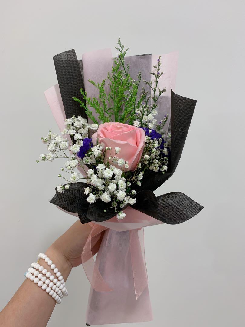 One Stalk Rose Bouquet Gardening Flowers Bouquets On Carousell This videos shows how to make diy paper flower bouquet for gift ideas decoration tutorial.homemade gift ideas for flower craft/birthday gift. one stalk rose bouquet