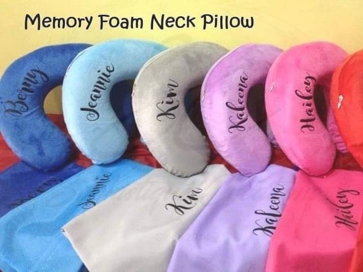 Personalized Neck Memory Pillow w Cover Furniture Home Living