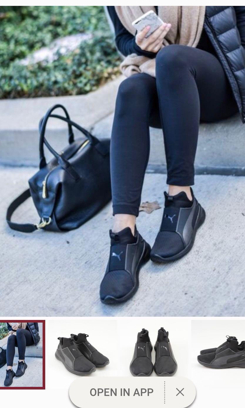 puma rebel mid women's sneakers black