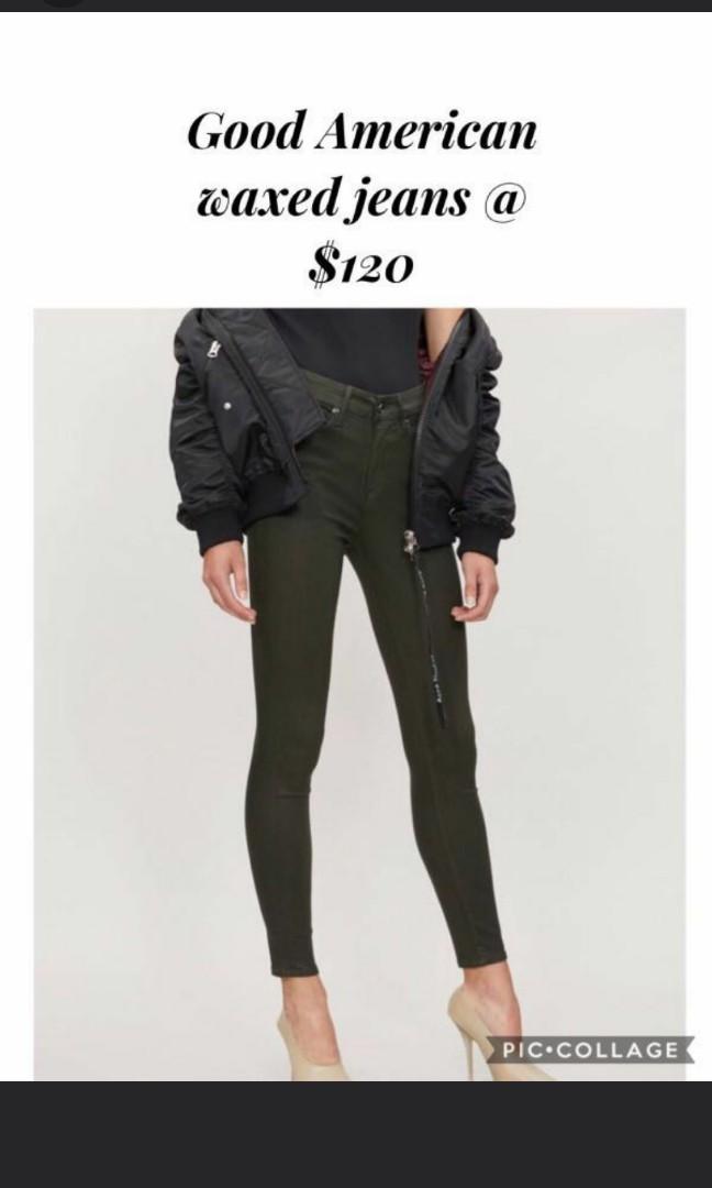 good american waxed jeans