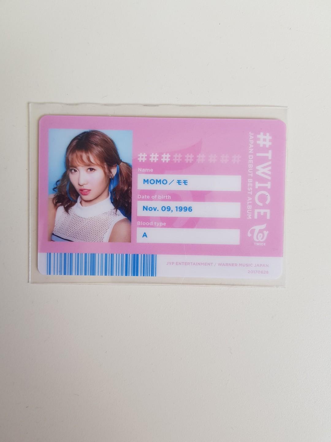 Selling Twice Momo Id Card Hobbies Toys Memorabilia Collectibles K Wave On Carousell