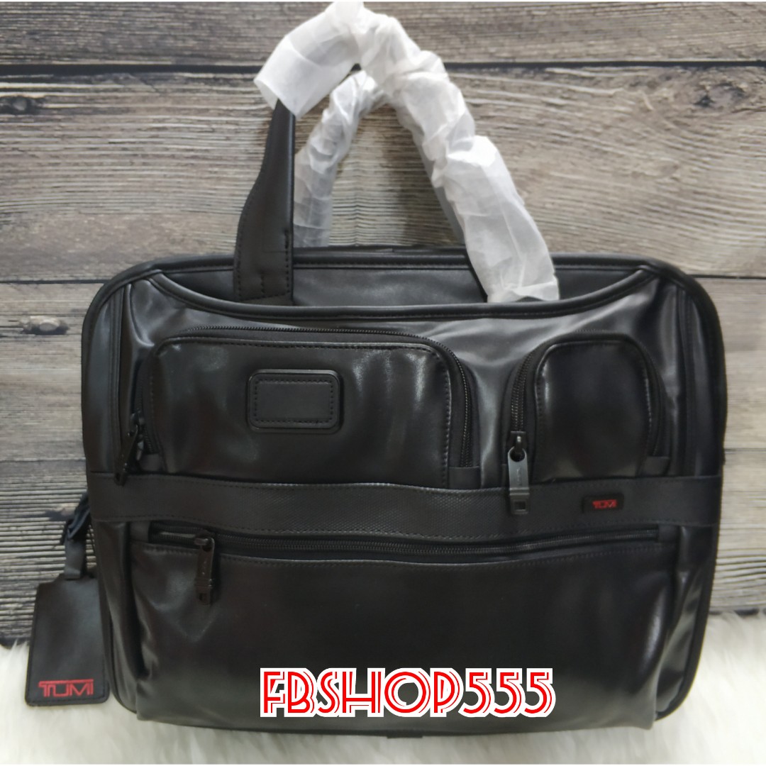 Tumi Alpha 2 expandable organizer laptop leather brief tas laptop tumi, Fesyen Pria, Tas