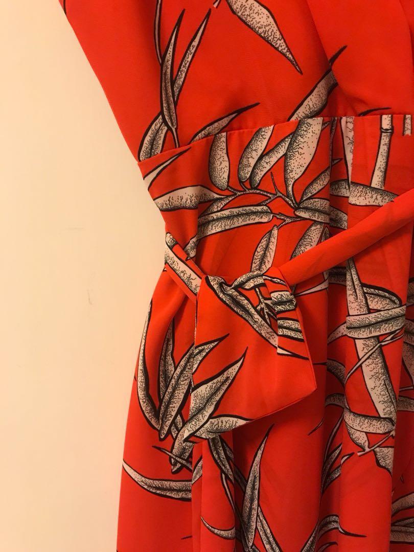 Warehouse leaf print sales dress