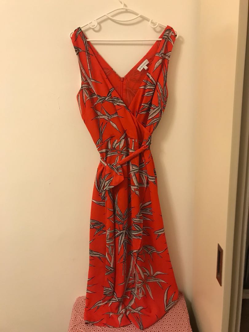 Warehouse leaf print sales dress