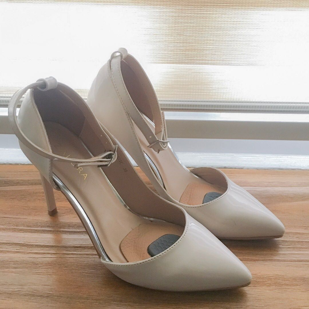 Zalora Nude Heels with Ankle Strap Women s Fashion Footwear Heels on Carousell