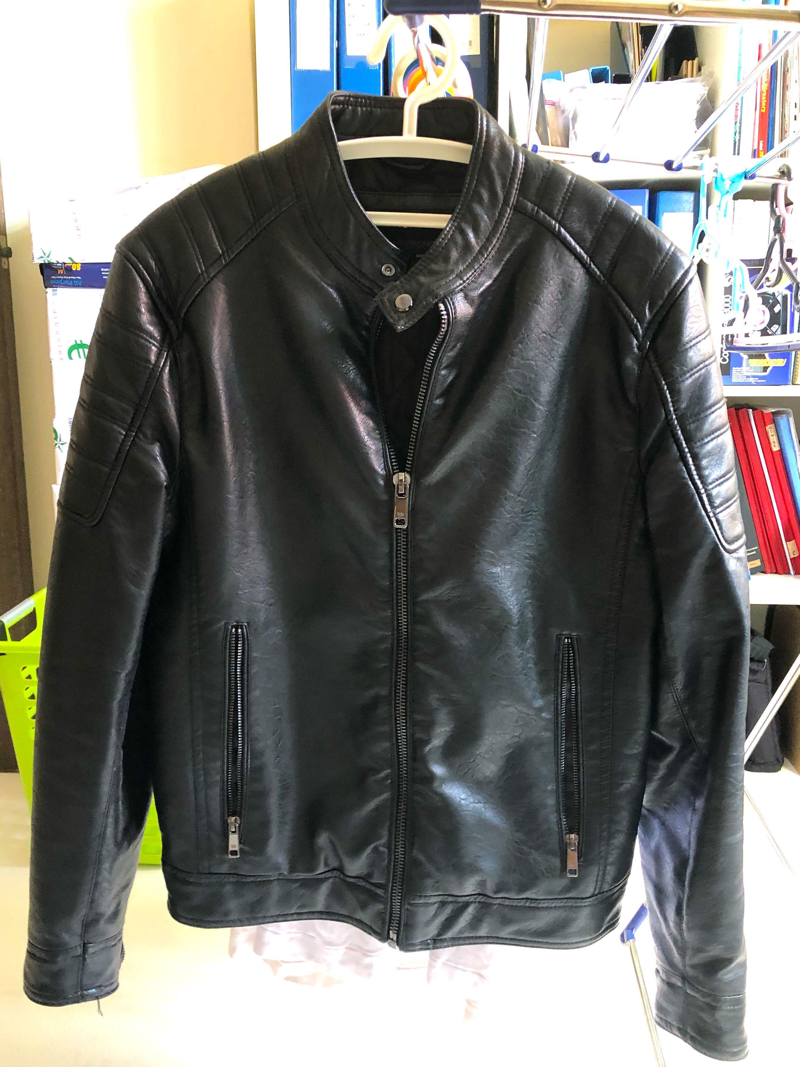zara genuine leather jacket