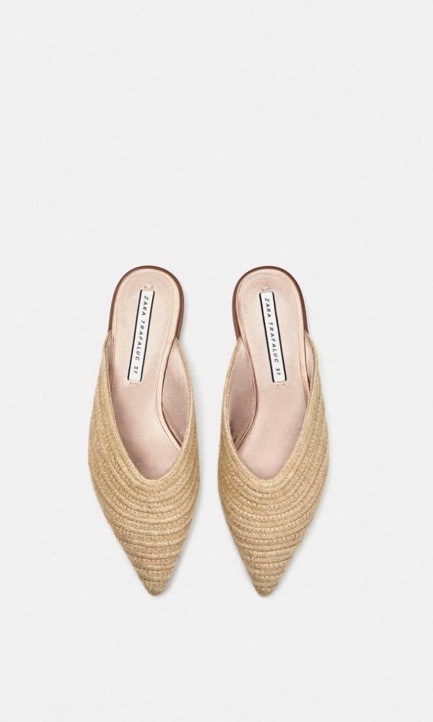 Zara straw mules best sale