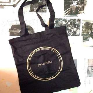 Swarvoski tote bag 黑色帆布袋 環保袋64230164042755110