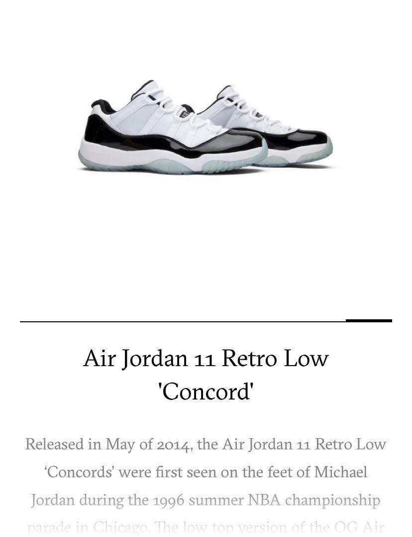 Air Jordan 11 Retro Low Concord, Men's 
