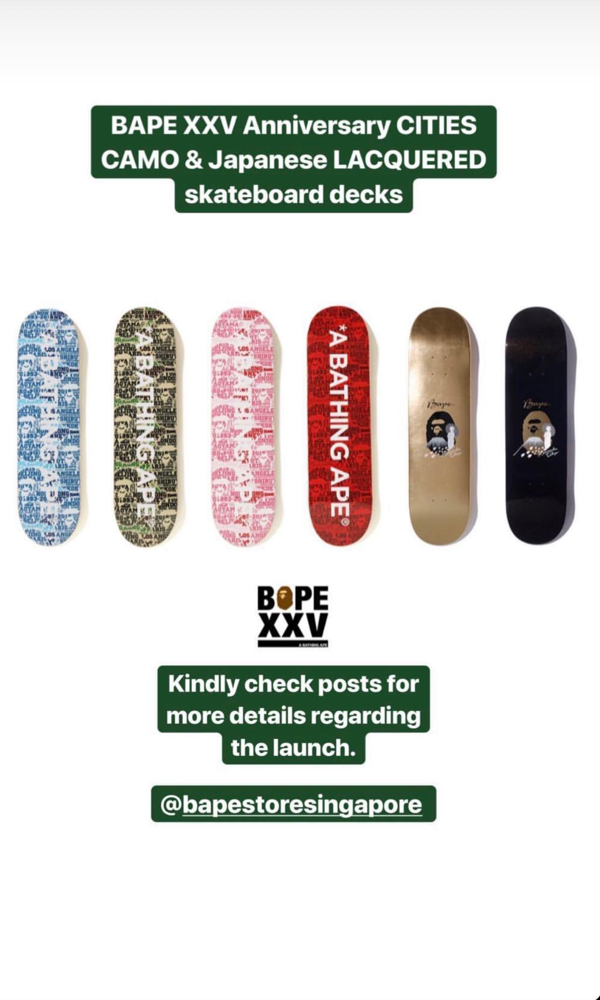 BAPE XXV CITIES CAMO SKATEBOARD DECK, Luxury, Accessories on Carousell