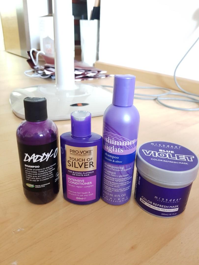 Bleached Hair Care Set Purple Shampoo Conditioner Mask Health