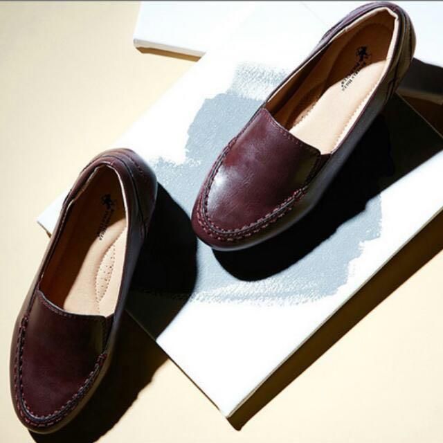wine colour loafers