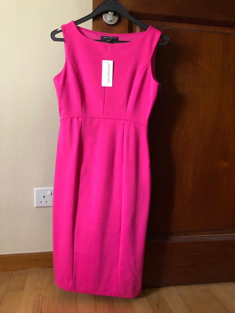 banana republic hot pink dress