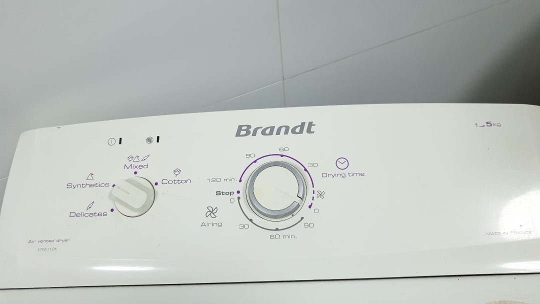 Compact Brandt top load dryer, TV & Home Appliances, Washing Machines