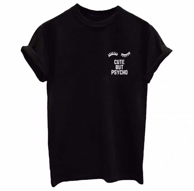 Cute But Psycho Womens T Shirt White Size S M L XL 2XL Light Pink