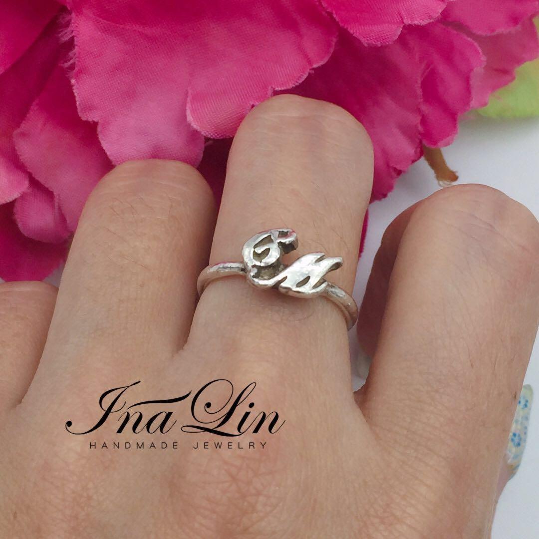 DIY workshop - Two initial letters fine silver female/male ring 999雙字母縮寫男女純銀戒,  Hobbies & Toys, Stationery & Craft, Craft Supplies & Tools on Carousell