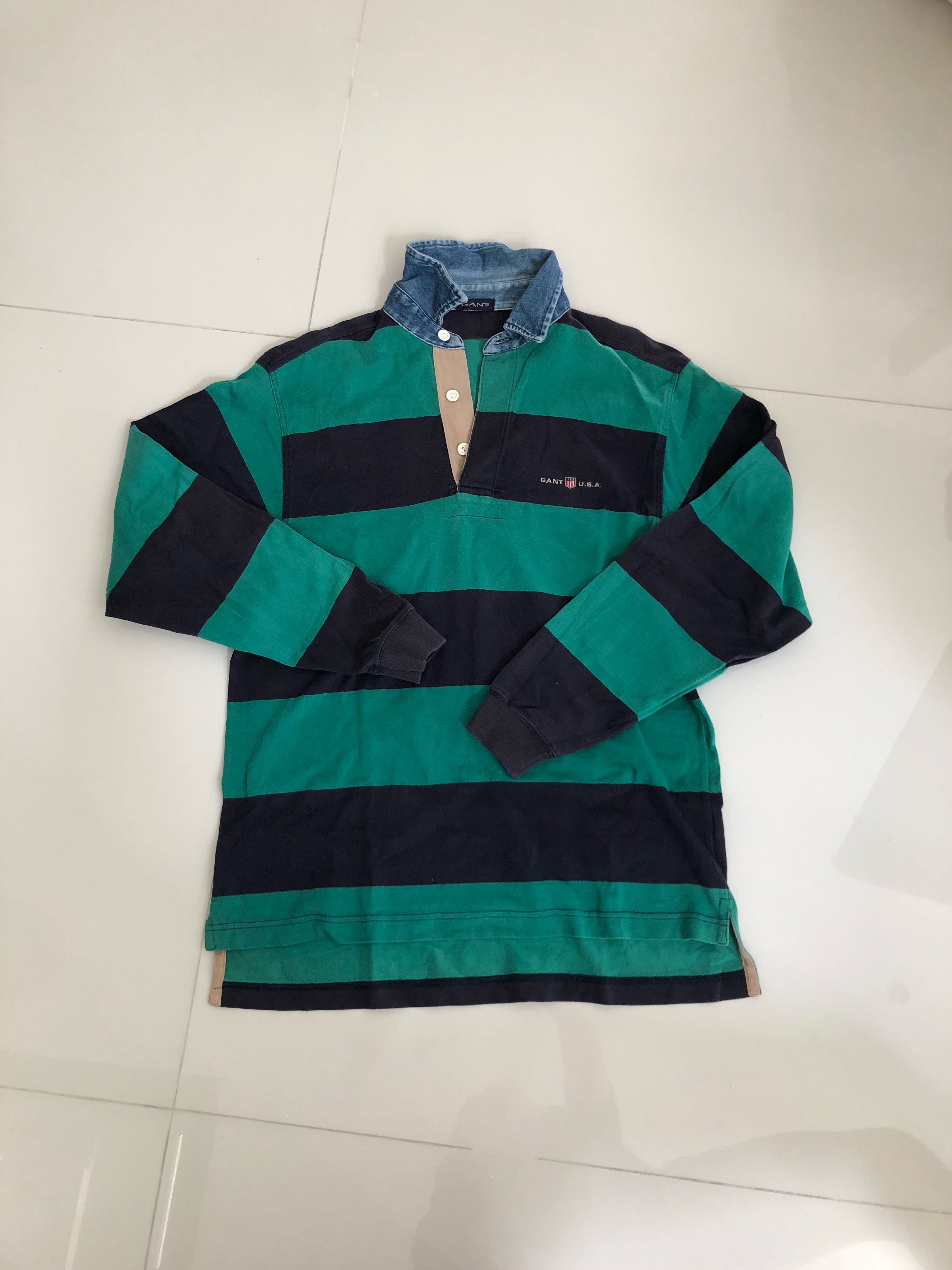 Exclusive Gant USA stripped polo tee, Men's Fashion, Tops & Sets