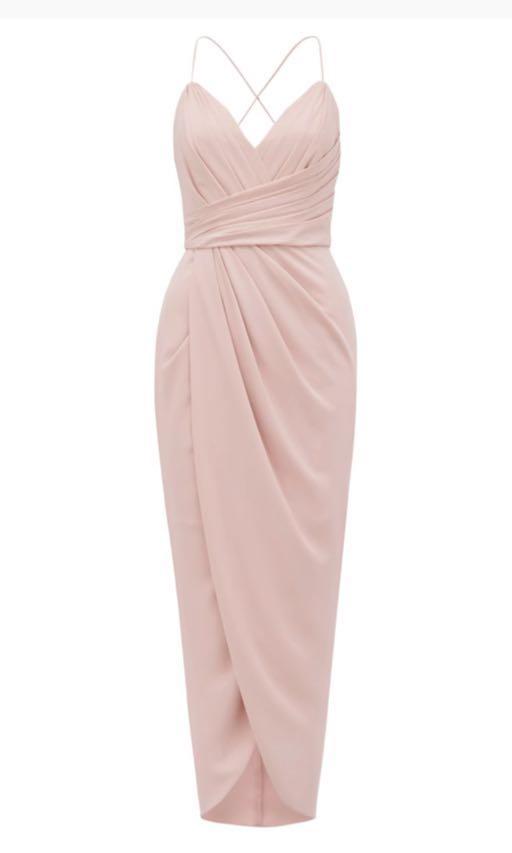 nude colour maxi dress