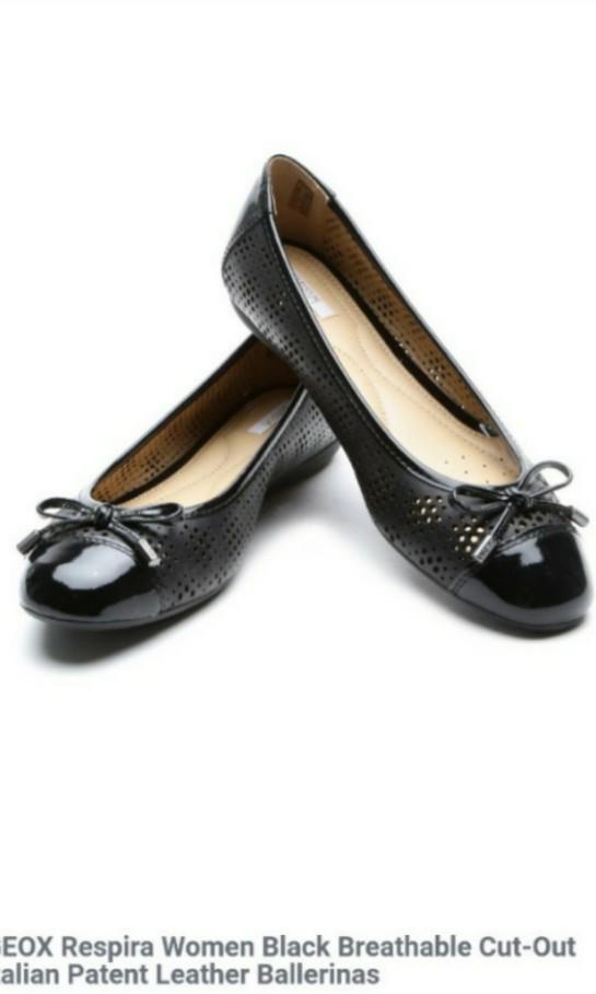 Patent Cut Out Leather Ballerina Flats 