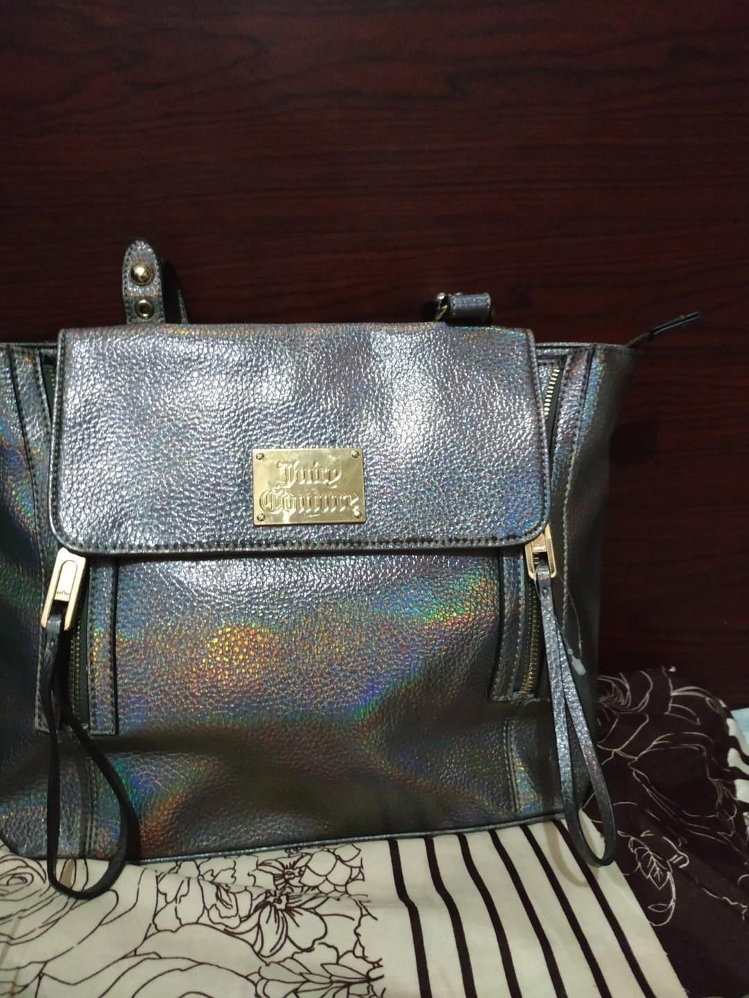 juicy couture holographic luggage
