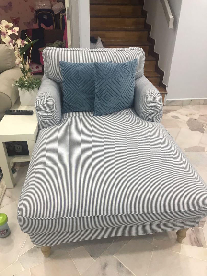 Ikea Chaise Lounge, Furniture & Home Living, Furniture, Sofas on Carousell