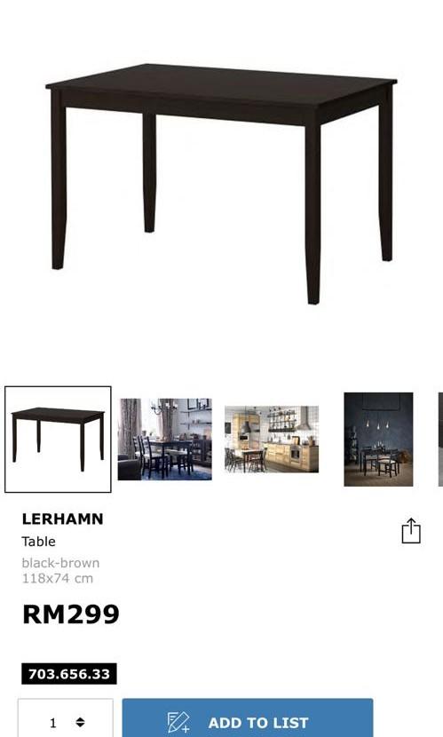 Ikea lerhamn hot sale table black