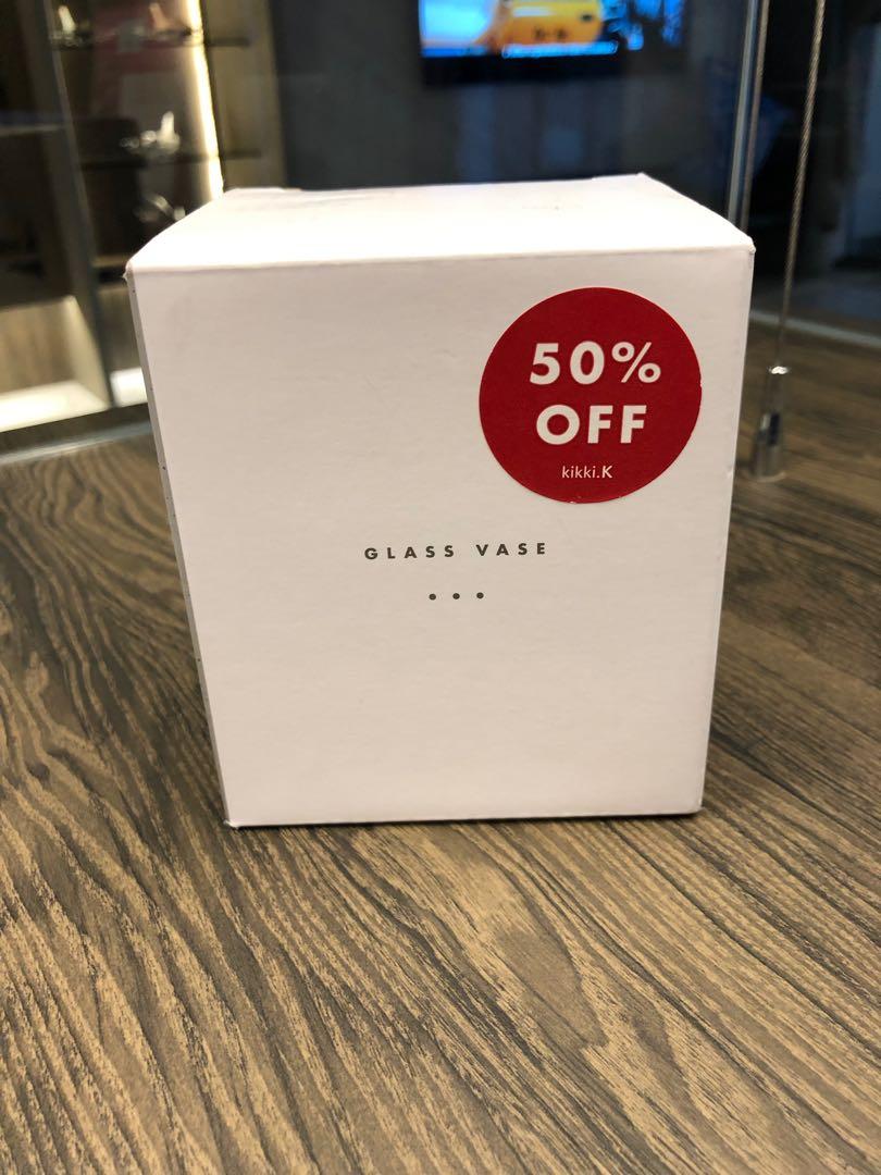 KIKKI K. Light bulb shape glass vase, Furniture & Home Living, Home