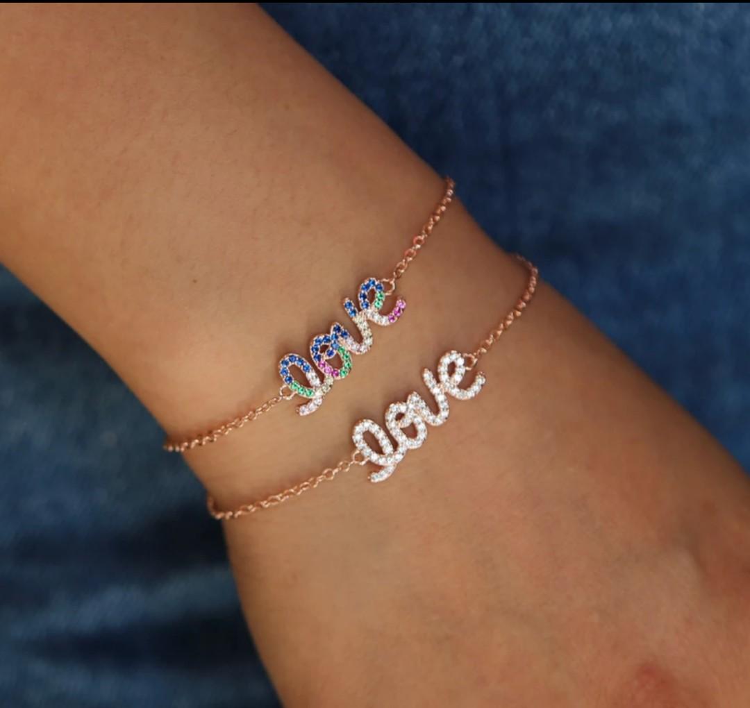 Love bracelet with zircon diamond boho jewelry Best gift for her