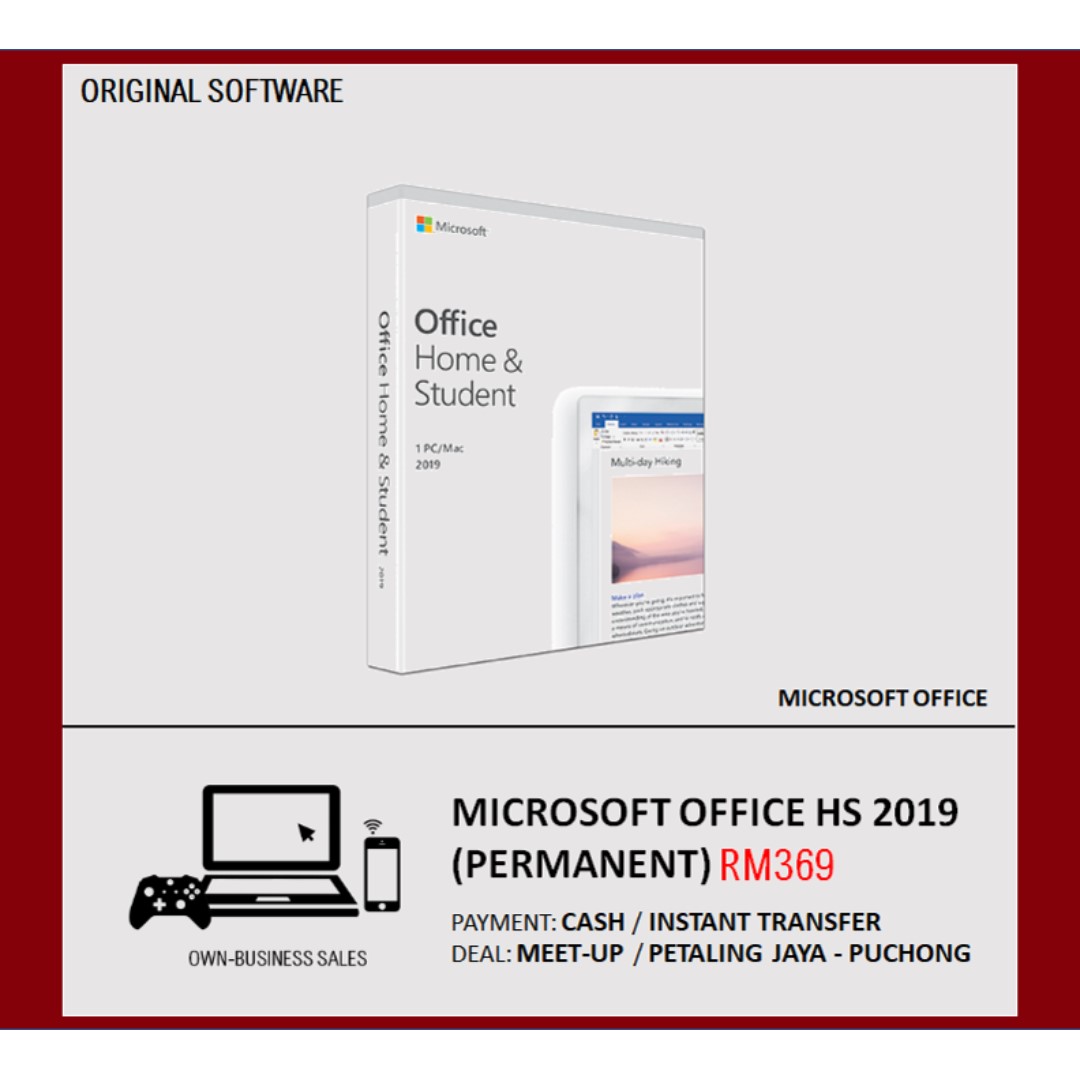 Microsoft Office Home Student 2019 Permanent License
