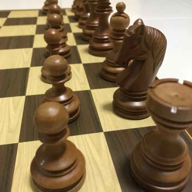 New Wooden Chess Set Standard Size Toys Games Board Games Cards On Carousell If you're looking for the pieces without the board why not check out our listing for the lord of the rings chessmen. carousell