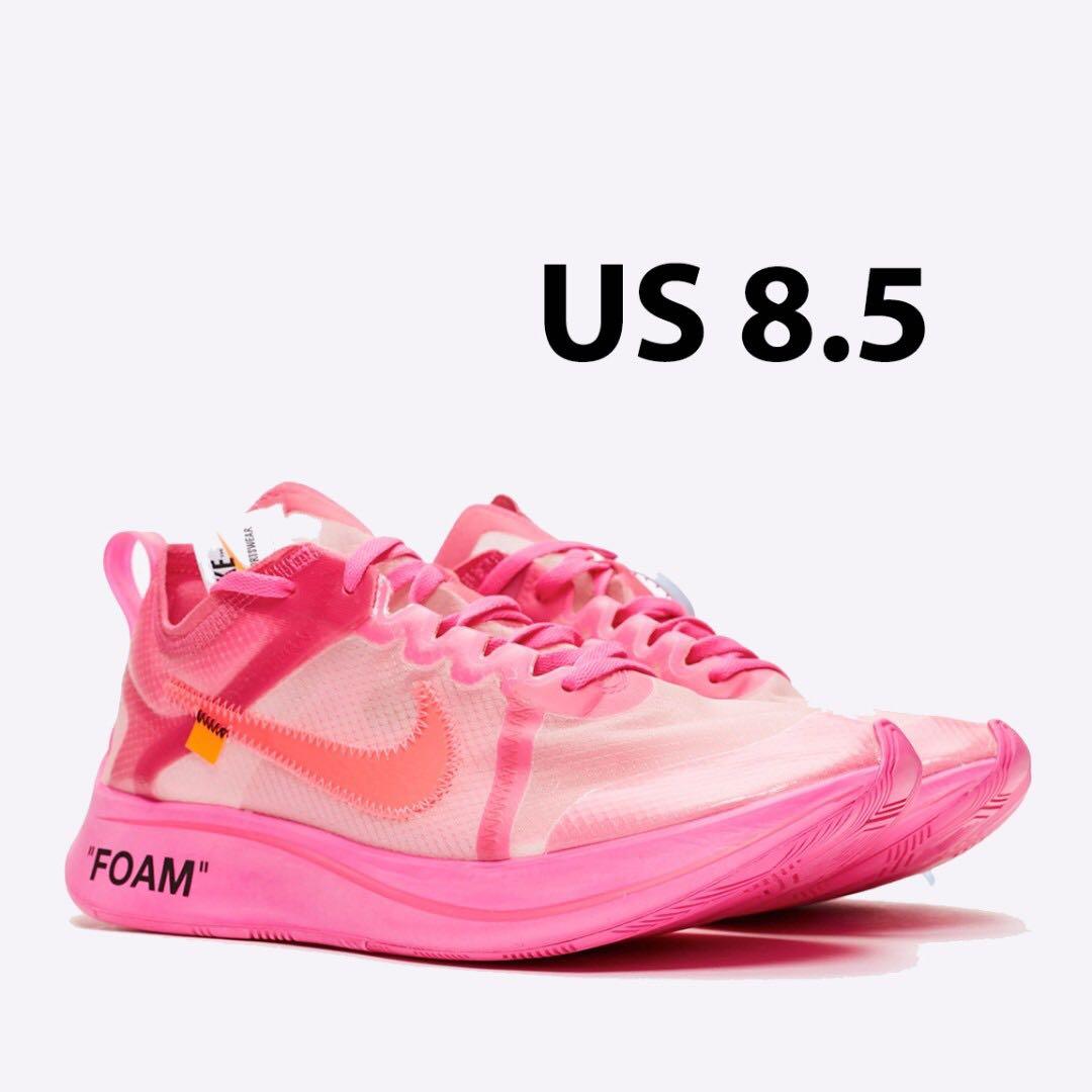 Off-White x Nike Zoom Fly SP (Tulip Pink) - US 8.5, Men's Fashion ...