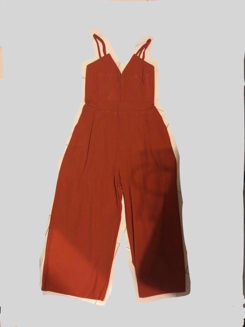 petite orange jumpsuit