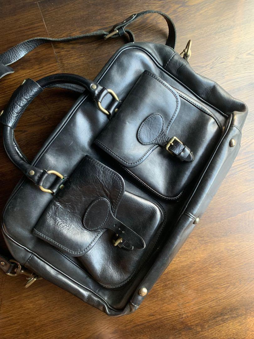 polo ralph lauren leather briefcase