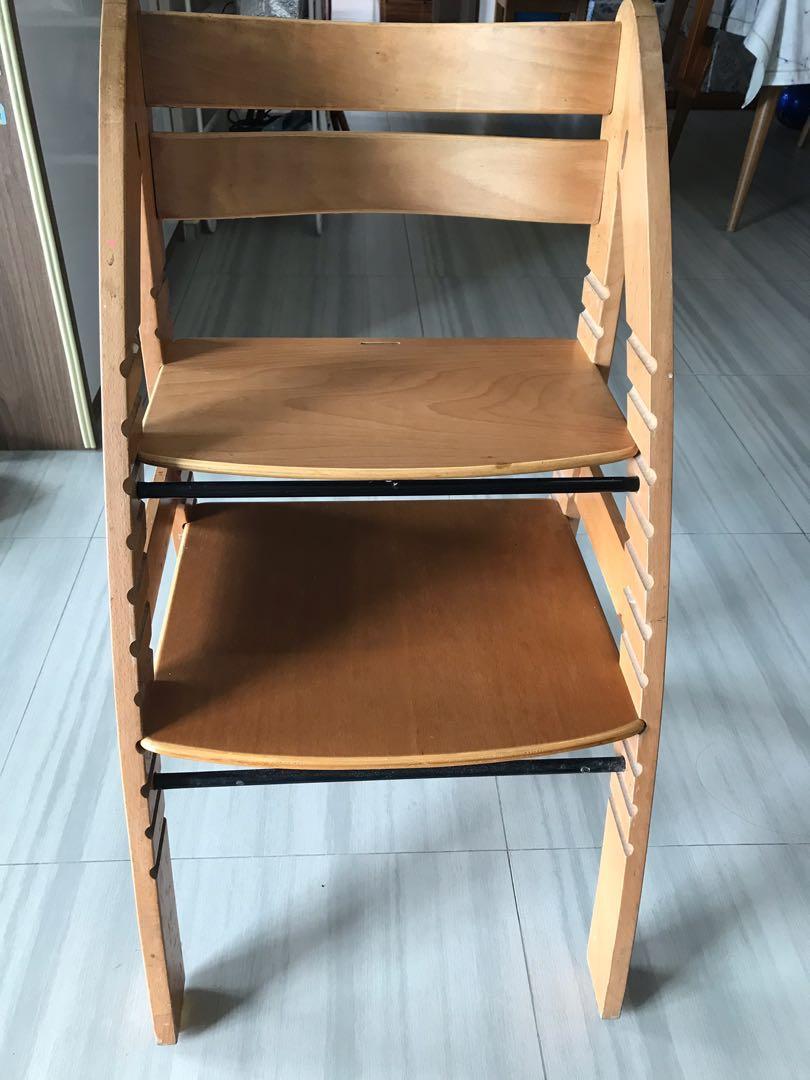 wooden adjustable high chair